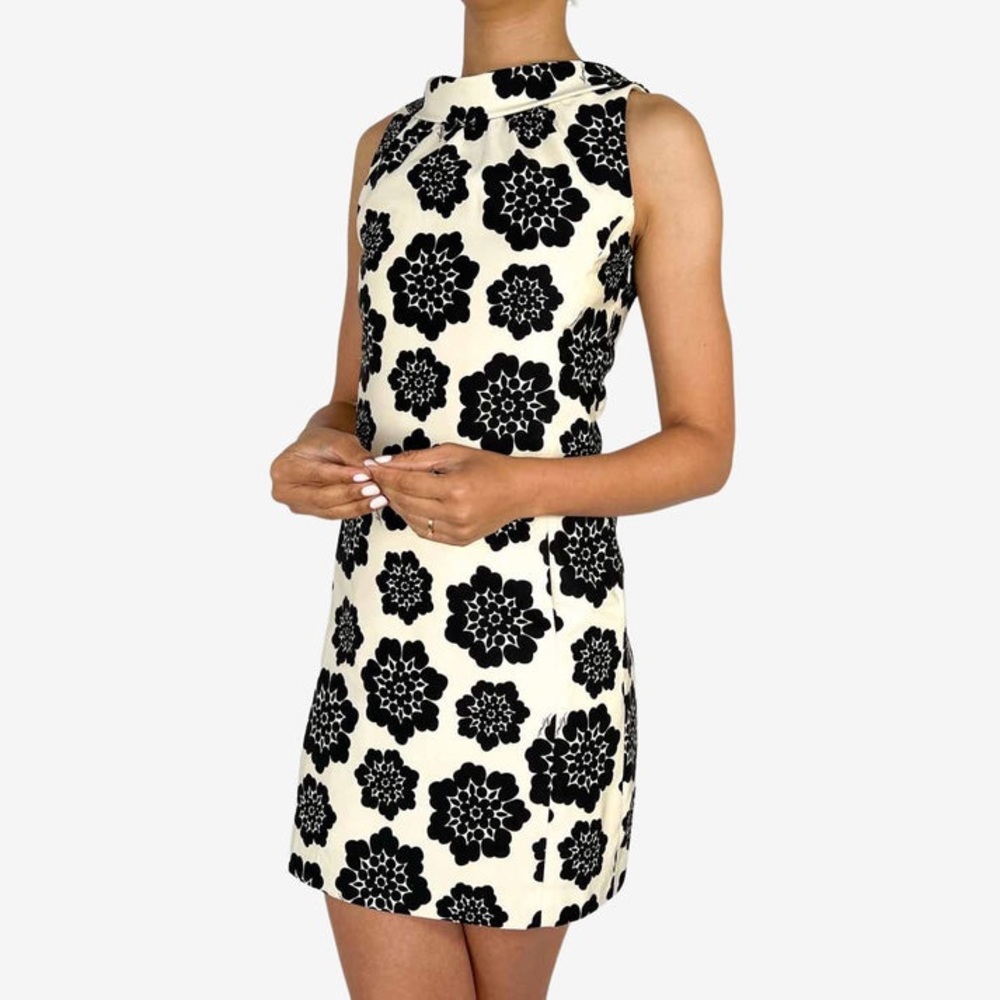 Milly New York Cream & Black Short Dress EUC Size - M